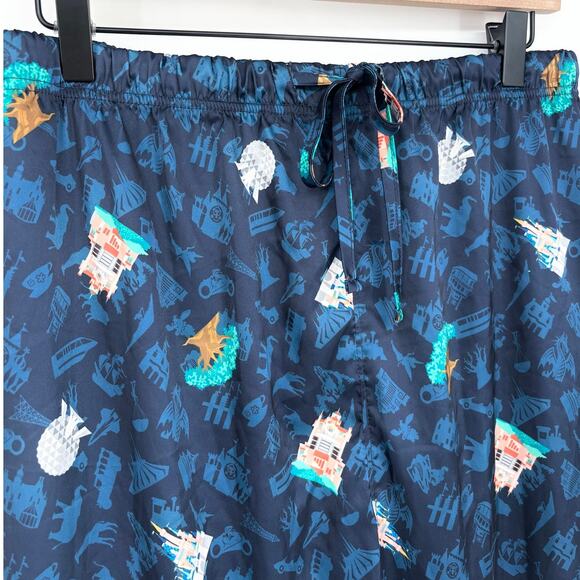 Disney Parks Blue Satin Drawstring Pajama Pants Size 3X - Picture 3 of 7